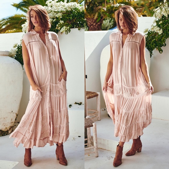 NWT Free People Pretty Cozy Maxi Dress Boho - Picture 4 of 15